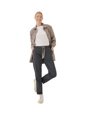Pact Women's Charcoal Gray Track Pants with Drawstring Waist